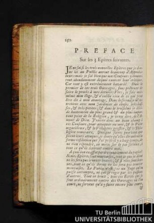 Preface sur les 3 epitres suivantes.