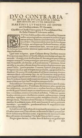 Duo Contraria Et Inter Se Pugnantia Caesarea Edicta De Luth. Negotio.