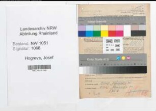 Entnazifizierung Josef Hogreve , geb. 15.11.1903 (Postfahrer)