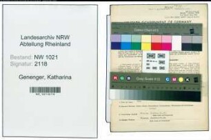 Entnazifizierung Katharina Genenger , geb. 13.09.1893 (Geschaeftsfrau)
