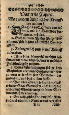 Memoriale Schuldiger Pflichten So einem ChristenMensch in seiner letzten Kranckheit in obacht zunemmem