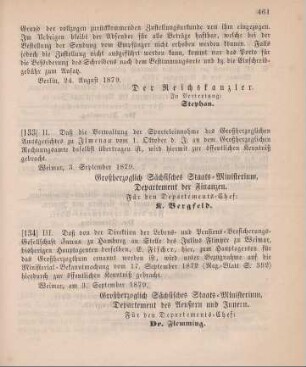 134. Ministerial-Bekanntmachung, den Wechsel in der Hauptagentur der Lebens- und Pensions-Versicherungs-Gesellschaft "Janus" zu Hamburg betreffend