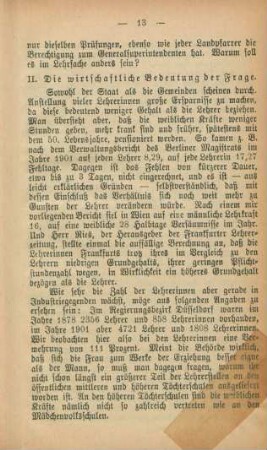 II. Die wirtschaftliche Bedeutung der Frage