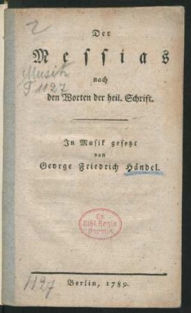 Der Messias : nach den Worten der heil. Schrift