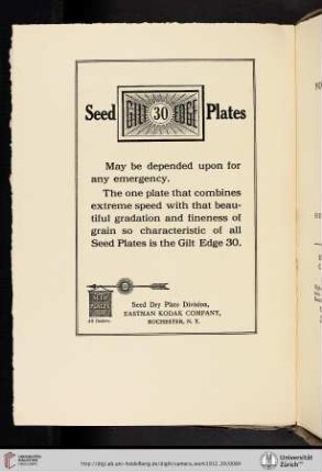 Seed Dry Plate Division, Eastman Kodak Company [Seed Gilt Edge 30 Plates]