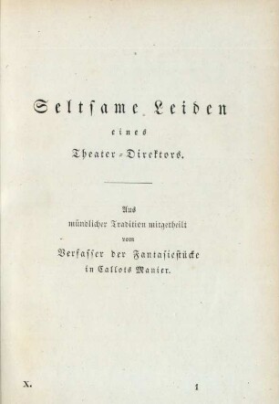 Seltsame Leiden eines Theater-Direktors.