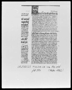 Petrus Lombardus, Commentarius in Psalmos — Initiale S, Folio 91verso