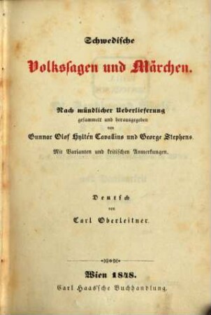 Schwedische Volkssagen und Märchen