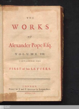 Volume VII.: Containing The First of his Letters