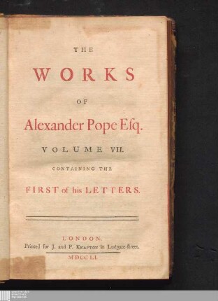 Volume VII.: Containing The First of his Letters