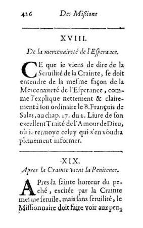 XVIII. De la mercenaireté de l'Esperance