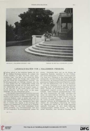 Landhaus-Bauten von J. Mallebrein, Freiburg