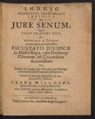 Disputatio Inauguralis Iuridica, De Iure Senum