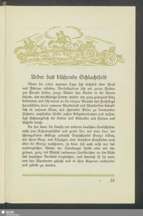 Ueber das blühende Schlachtfeld
