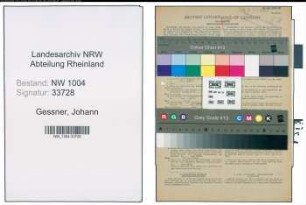Entnazifizierung Johann Gessner , geb. 12.04.1904 (Bergmann)