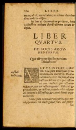 Liber Quartus. De Locis Argumentorum.