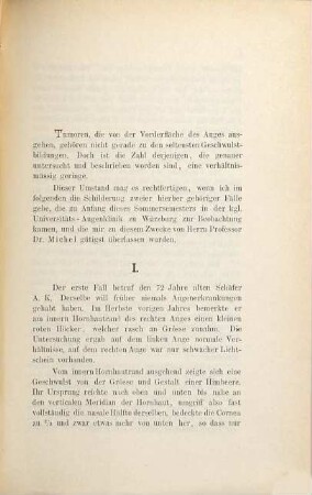 Beitrag zur Casuistik der Geschwülste der Conjunctiva