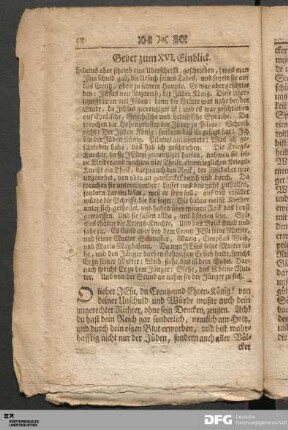 Gebet zum XVI. Einblick.