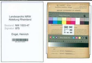 Entnazifizierung Heinrich Engel , geb. 18.03.1909 (Werkmeister)