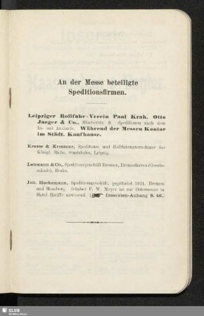 An der Messe beteiligte Speditionsfirmen
