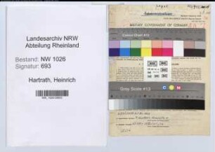 Entnazifizierung Heinrich Hartrath , geb. 11.02.1892 (Regierungsdirektor)