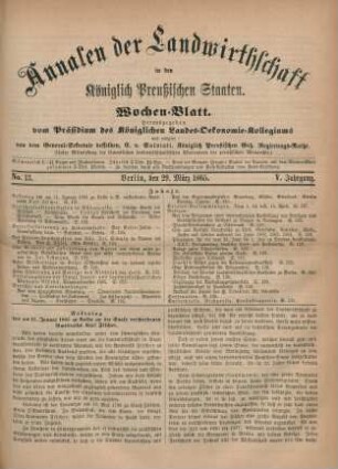 No. 13. Berlin, den 29. März 1865. V. Jahrgang.