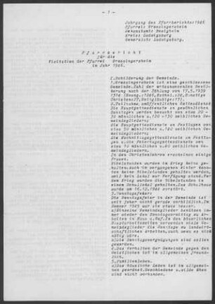Großingersheim: Pfarrbericht 1946