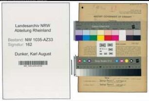 Entnazifizierung Karl August Dunker , geb. 24.09.1920 (Kaufmaennischer Angestellter)