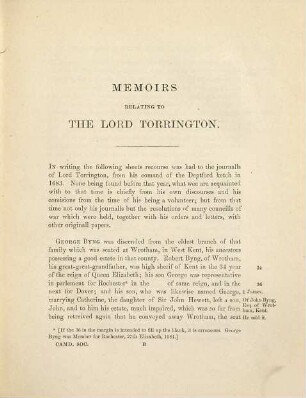 Memoirs relating to the Lord Torrington