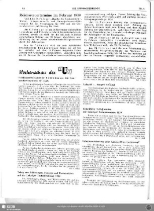 Reichssteuertermine im Februar 1939
