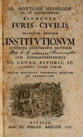 Elementa iuris civilis secundum ordinem institutionum