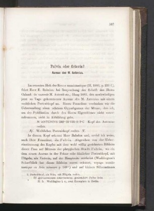 Fulvia oder Octavia ? Aureus des M. Antonius