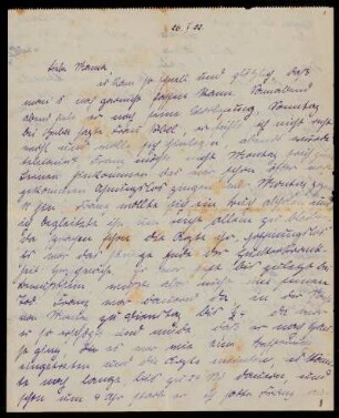 Brief von Edith Rosenzweig an Adele Rosenzweig