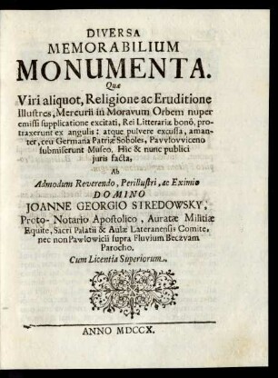 Diversa Memorabilium Monumenta