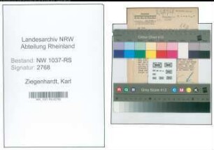 Entnazifizierung Karl Ziegenhardt , geb. 13.04.1892 (Angestellter)