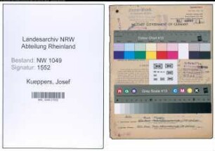Entnazifizierung Josef Kueppers , geb. 09.02.1903 (Bauunternehmer)