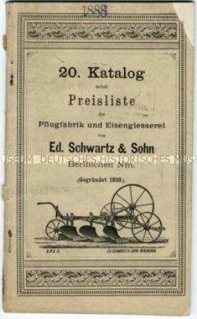 Katalog Nr. 20 mit Preisliste über Bodenbearbeitungsgeräte