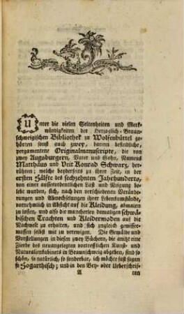 Matthäus und Veit Konrad Schwarz nach ihren merkwürdigsten Lebensumständen und vielfältig abwechselnden Kleidertrachten aus zwey im Herzoglich-Braunschweigischen Kunst- und Naturalienkabinette befindlichen Originalien ausführlich beschrieben und mit Anmerkungen erläutert : Ein Beytrag zur Geschichte der Kleidermoden, zur Beförderung der Menschenkunde und zur Kenntniß der deutschen Sprache des 16ten Jahrhunderts