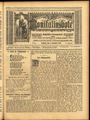 Erste Ausgabe vom Sonntag, den 02. September 1906.