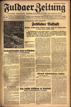 Ausgabe vom Dienstag, den 06. September 1938.