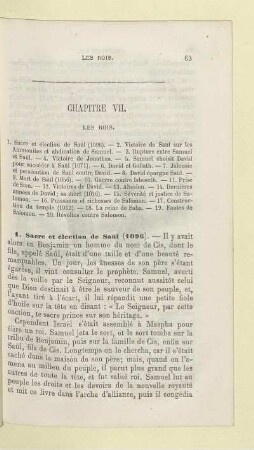 Chapitres VII. Les rois
