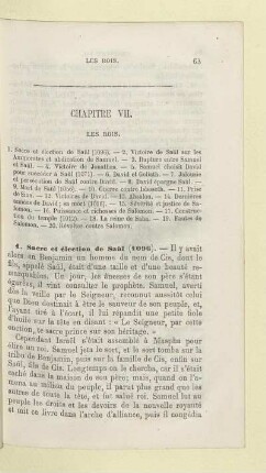 Chapitres VII. Les rois