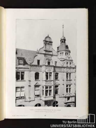 48. Teilansicht vom Geschäftshause der Württembergischen Sparkasse in Stuttgart. Architekten: Eisenlohr & Weigle, kgl. Bauräte, daselbst.