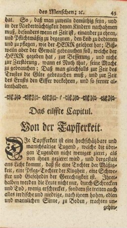 Das eilffte Capitul. Von der Tapfferkeit.