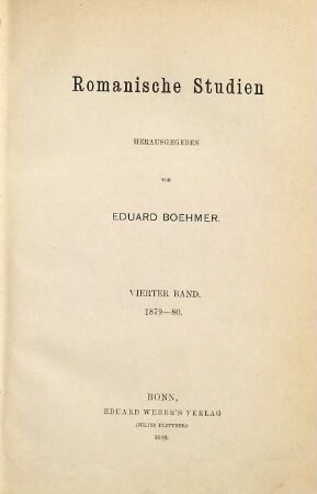 Romanische Studien, 4 = H. 13 - 16. 1879/80 (1880)