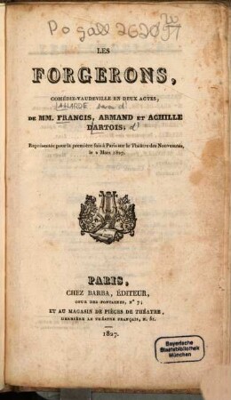 Les forgerons : Comédie-vaudeville en 2 actes
