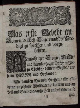 Das erste Gebeth an ...