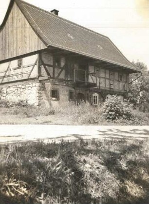 Waltersdorf, Umgebindehaus mit Resten eines Laubenganges im oberen Stockwerk