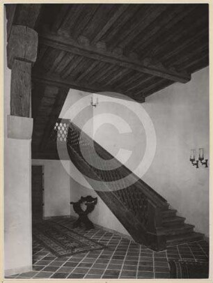 Holztreppe im Nordflügel der Burg Namslau