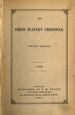 The chess player's chronicle. 1859